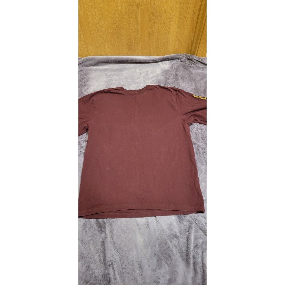 Carhartt Shirt Mens Medium Burgundy Long Sleeve Logo Graphic Loose Fit K231